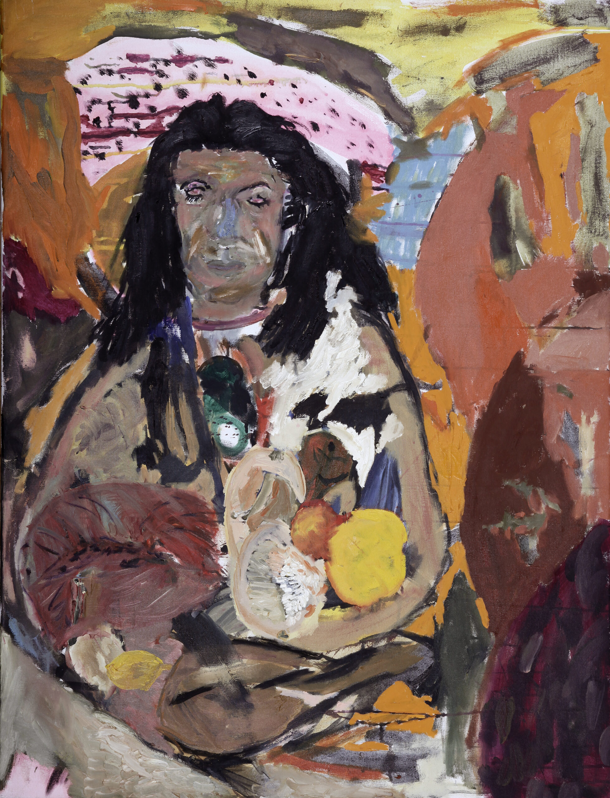 Woman with Basket of Fruit