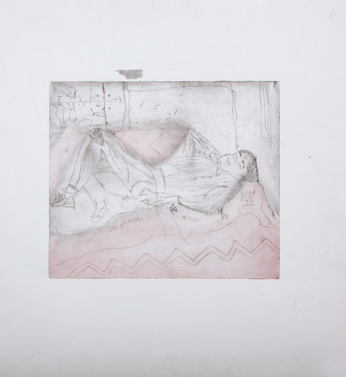 Reclining Black&White Pink