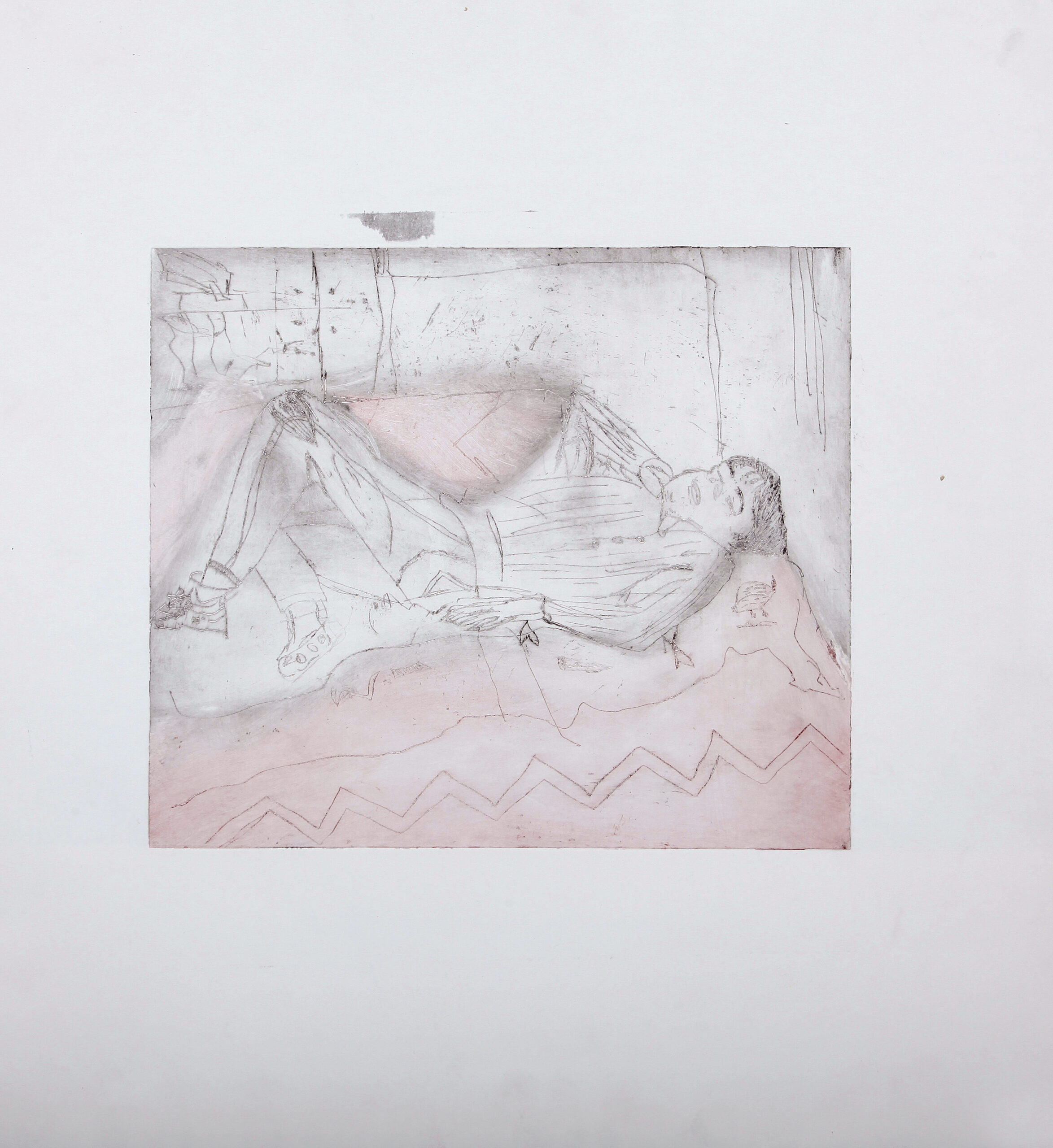 Reclining Black&White Pink